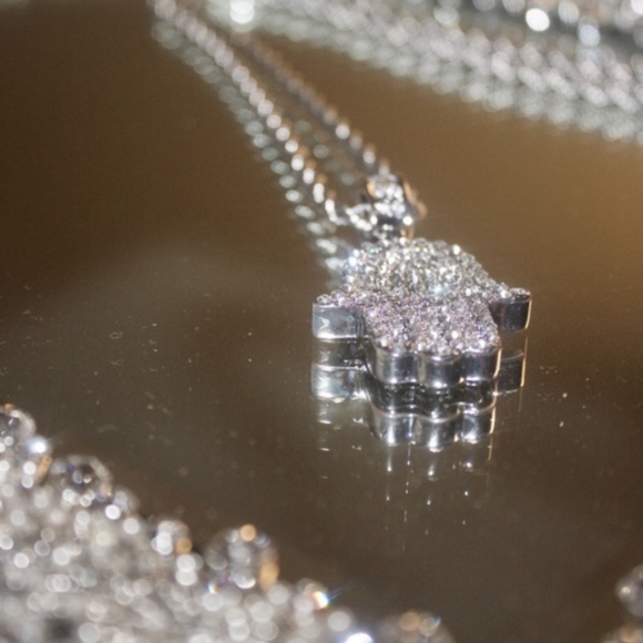 14kt Gold Dipped Swarovski Pave Hamsa necklace - Picture 2 of 4